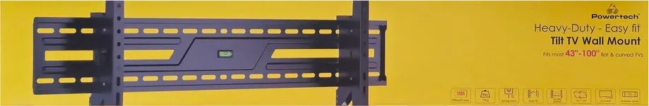 POWERTECH επιτοίχια βάση τηλεόρασης PT-1368, 43-100", έως 75kg, ρυθμιζόμενη κλίση — εικόνα 9