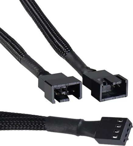 POWERTECH καλώδιο 4-pin pwm σε 2x 4-pin pwm CAB-W048, 0.15m, μαύρο