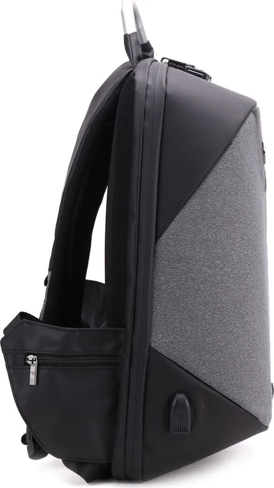 ARCTIC HUNTER τσάντα πλάτης B00208 με θήκη laptop 15.6", λουκέτο TSA, 24L, γκρι — εικόνα 5