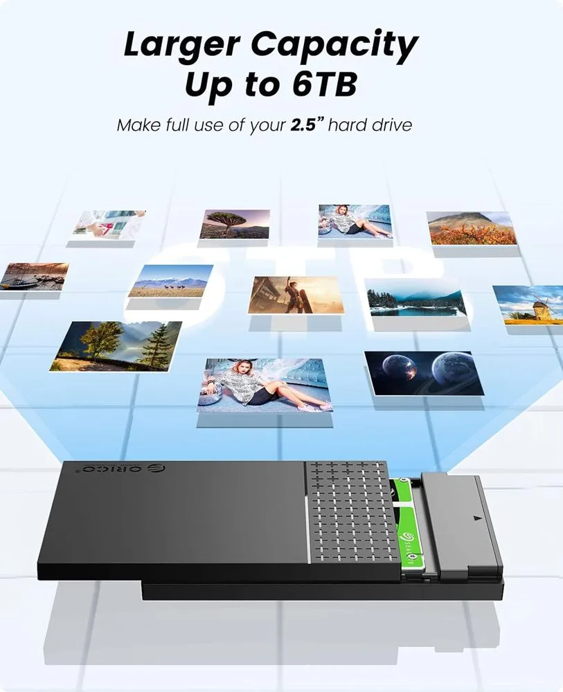ORICO θήκη για 2.5" SATA HDD/SSD 2526U3-V1, 5Gbps, μαύρη — εικόνα 5