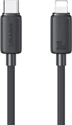 USAMS καλώδιο Lightning σε USB-C US-SJ692, 30W, 480Mbps, 1m, μαύρο