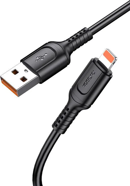 KAKUSIGA καλώδιο Lightning σε USB KSC-805, 2.4A, 480Mbps, 1m, μαύρο — εικόνα 3