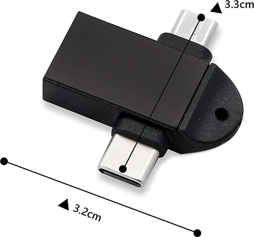 POWERTECH αντάπτορας USB σε USB-C & micro USB CAB-UC090, 5Gbps, μαύρος — εικόνα 4