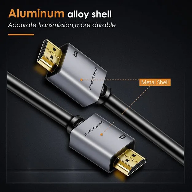 CABLETIME καλώδιο HDMI 2.0 CT-PHE2G, 4K/60Hz, 2m, μαύρο — εικόνα 2