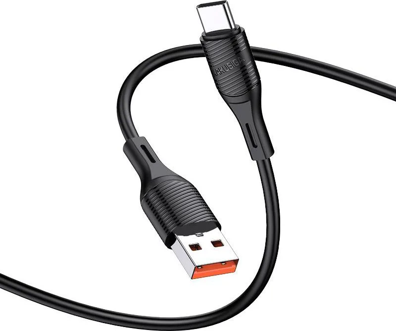KAKUSIGA καλώδιο USB-C σε USB KSC-953, σιλικόνης, 3A, 480Mbps, 1m, μαύρο — εικόνα 3