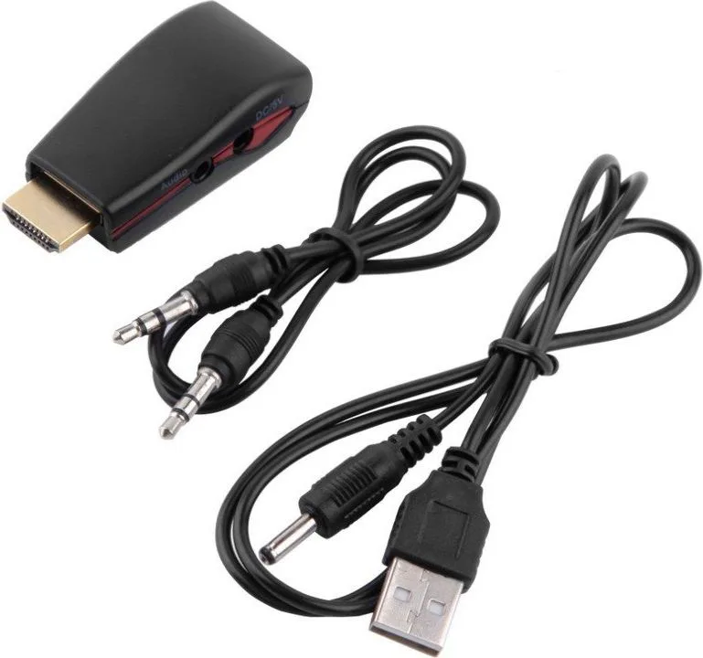POWERTECH αντάπτορας HDMI 19pin σε VGA CAB-H076, audio jack, USB power — εικόνα 3