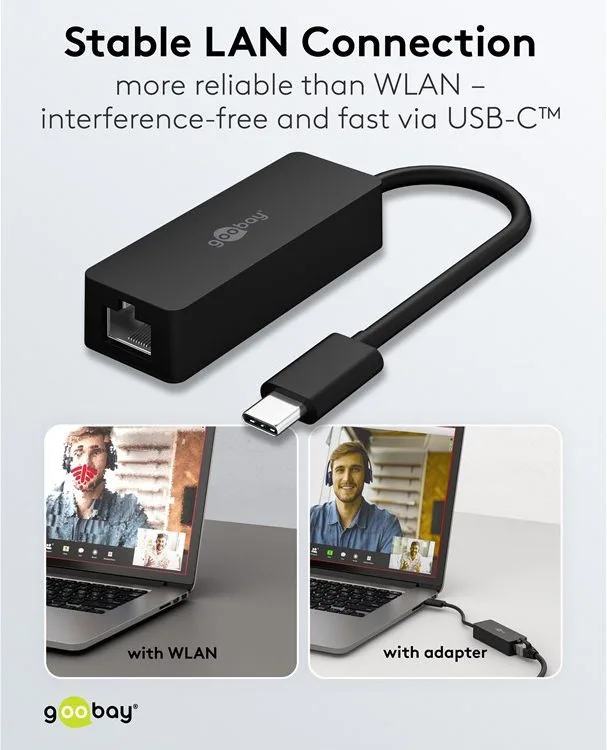 GOOBAY αντάπτορας δικτύου 76579, USB-C, 1000Mbps Ethernet, μαύρος — εικόνα 7
