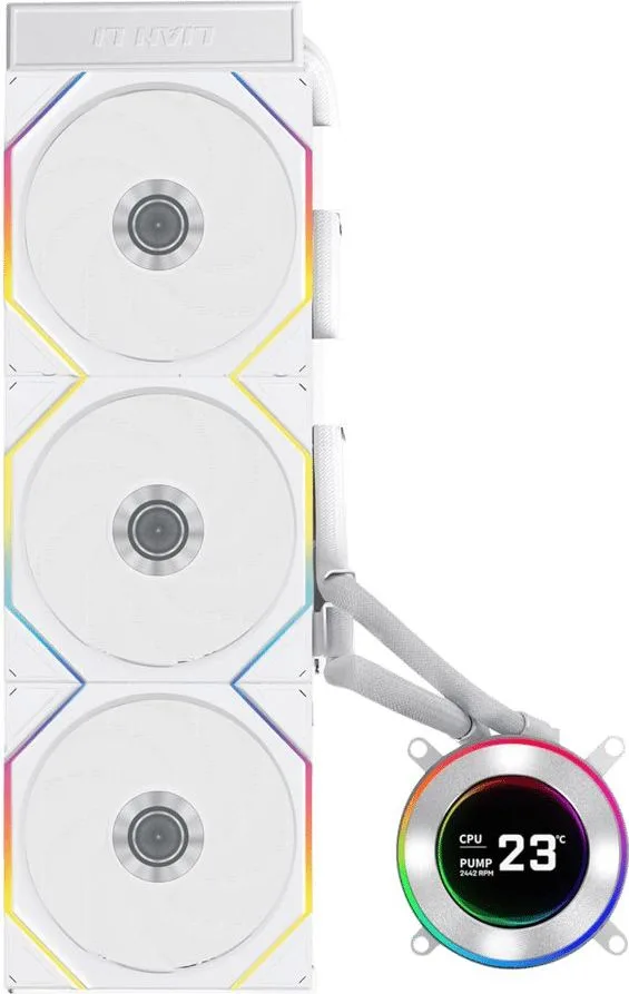 LIAN LI HydroShift II LCD-C 360 RGB TL FLEX fan White - AIO CPU Liquid Cooler with TL RGB Fans — εικόνα 2