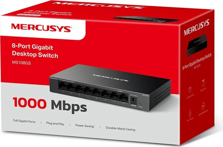 MERCUSYS desktop switch MS108GS, 8x Gigabit θύρες, V1.0 — εικόνα 7