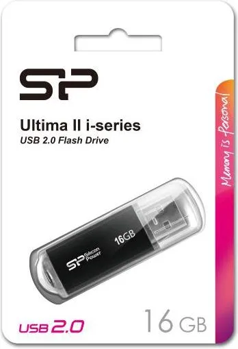 SILICON POWER USB Flash Drive Ultima II-I, 16GB, USB 2.0, μαύρο — εικόνα 2