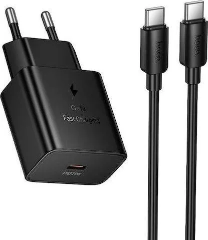 HOCO N76 Star φορτιστής τοίχου, 25W, Type-C ΣΕ Type-C, μαύρο — εικόνα 2