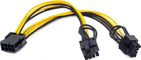 POWERTECH καλώδιο EPS 12V 8pin (F) σε 2x PCIe 8pin (6+2) CAB-W035, 20cm