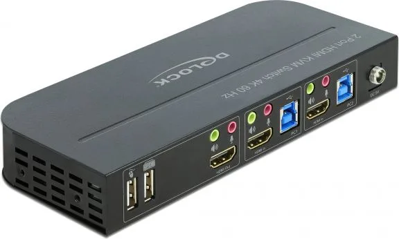 DELOCK HDMI KVM Switch 11481, 2 ports, USB 3.0, Audio, 4K/60Hz, μαύρο — εικόνα 2