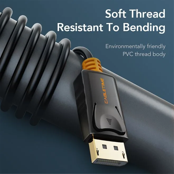 CABLETIME καλώδιο DisplayPort σε HDMI CT-AV585-02G, 1080p/60Hz, 3m, μαύρο — εικόνα 2
