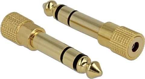 DELOCK αντάπτορας 6.35mm σε 3.5mm 65361, μεταλλικός, gold plated