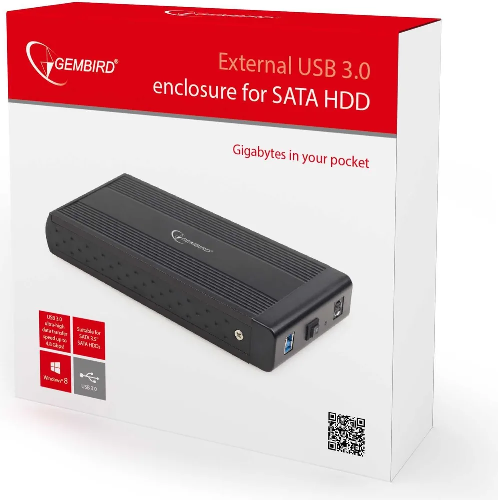 GEMBIRD θήκη για HDD 3.5" USB 3.0 μαύρη — εικόνα 2