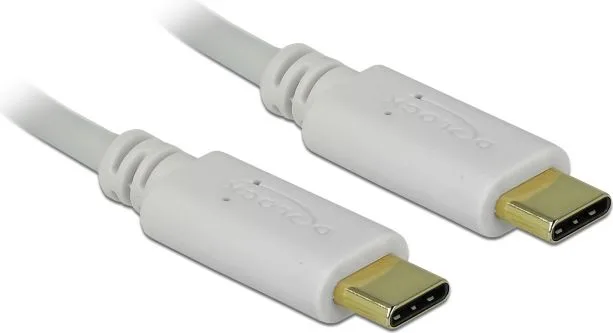 DELOCK καλώδιο USB-C 85357, 100W PD, 5A, 15cm, E-Marker, λευκό — εικόνα 2