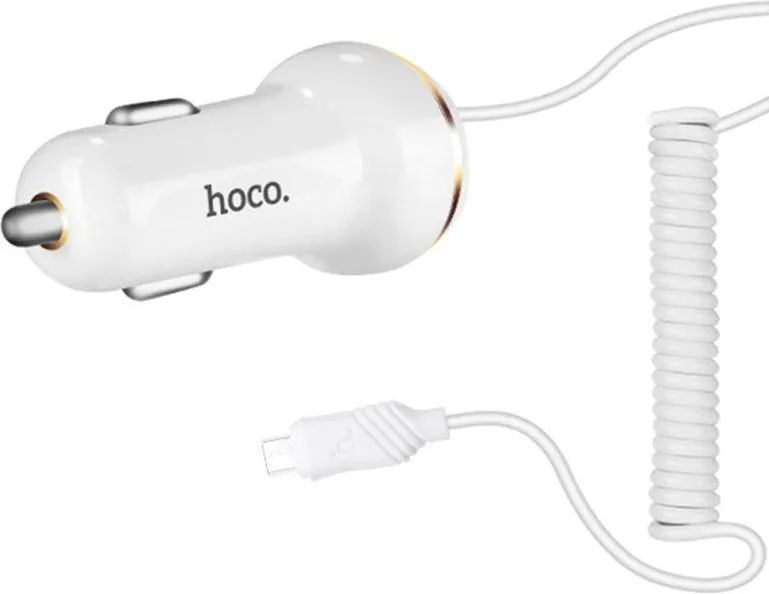 HOCO Z14 Single Port With Lightning Cable CAR Charger λευκό — εικόνα 2