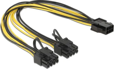 POWERTECH καλώδιο PCIe 6pin σε 2x 8pin CAB-W044, 30cm