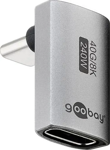 GOOBAY αντάπτορας USB-C 74442, γωνιακός 90°, USB4, 240W, 40Gbps, 8K, γκρι