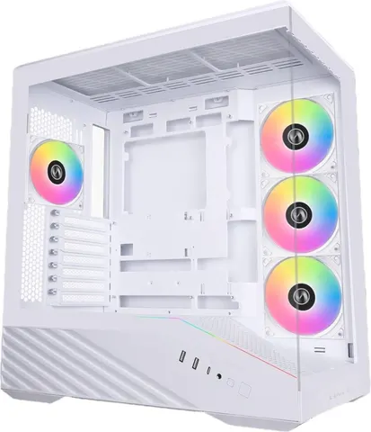 LIAN LI Vector V100 White - 4 x 120mm ARGB - LED RGB Strip - Tempered Glass - ATX Case