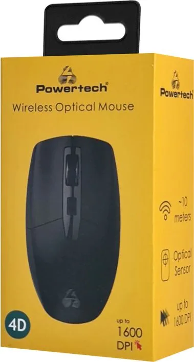 POWERTECH ασύρματο ποντίκι PT-1294, USB δέκτης, έως 1600DPI, μαύρο — εικόνα 5
