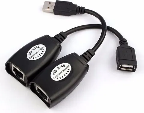 POWERTECH USB extender CAB-N098 μέσω καλωδίου RJ45, μαύρο