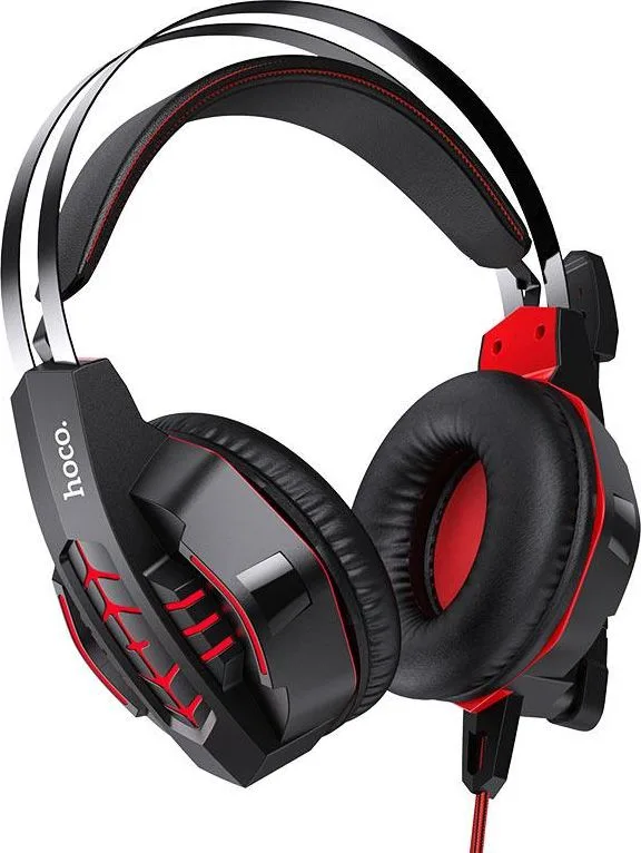 HOCO W102 ακουστικά Gaming Cool Tour, Μαυρο-Kokkino — εικόνα 3