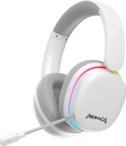 Monka HG9070W Echo RS ασύρματο ακουστικό, ΒΤ, RGB, λευκό