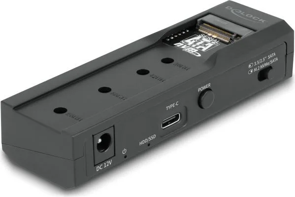 DELOCK docking station για M.2 NVMe/SATA ή 2.5"/3.5" SSD/HDD 64253, 10Gbps, μαύρο — εικόνα 3