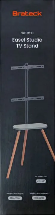 BRATECK βάση τηλεόρασης δαπέδου FS28-44F-04, 43-65", έως 35kg, με ράφι — εικόνα 7