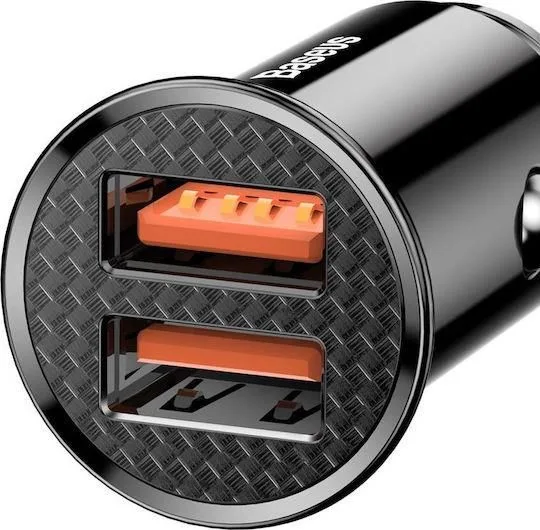 BASEUS Circular, φορτιστής ΑΥΤΟΚΙΝΗΤΟΥ, 2 ΘΥΡΕΣ, 30W, ΜΑΥΡΟΣ — εικόνα 2