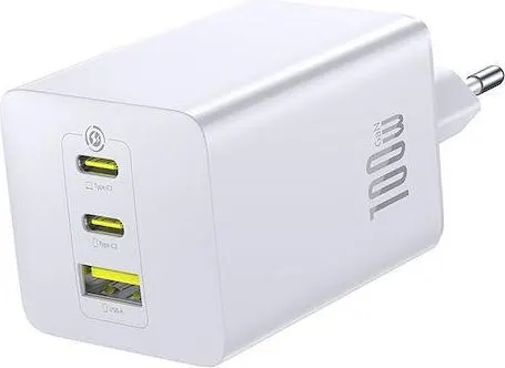 BASEUS Enerfill FE11, φορτιστής ΓΡΗΓΟΡΗΣ φόρτισης, 3 ΘΥΡΕΣ, 100W, ΛΕΥΚΟΣ