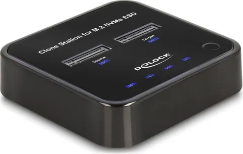 DELOCK docking station για M.2 NVMe SSD 64177, 2 θέσεων, 10Gbps, clone function, μαύρο