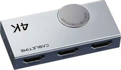 CABLETIME HDMI switch CT-HS4K2-AG, 2 σε 1, 4K/60Hz, bi-directional, γκρι