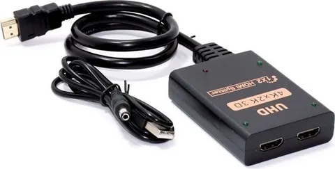 POWERTECH HDMI splitter CAB-H173, 1-in σε 2-out, 4K/30Hz, HDR/HDCP, μαύρο