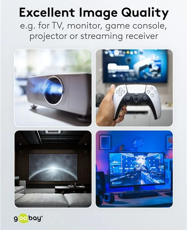 GOOBAY καλώδιο HDMI 2.1 76274 με Ethernet, AOC, 8K/60Hz, 48 Gbps, 10m, μαύρο — εικόνα 7