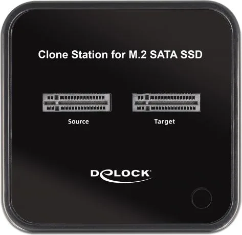 DELOCK docking station για M.2 SATA SSD 64178, 2 θέσεων, 6Gbps, clone function, μαύρο — εικόνα 3