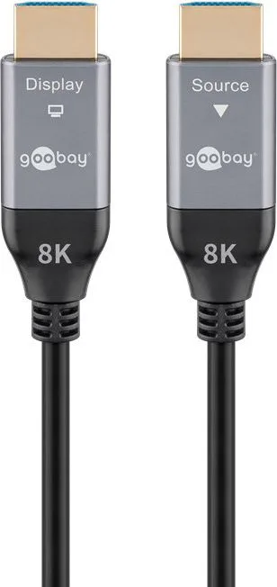 GOOBAY καλώδιο HDMI 2.1 76278 με Ethernet, AOC, 8K/60Hz, 48 Gbps, 50m, μαύρο — εικόνα 8