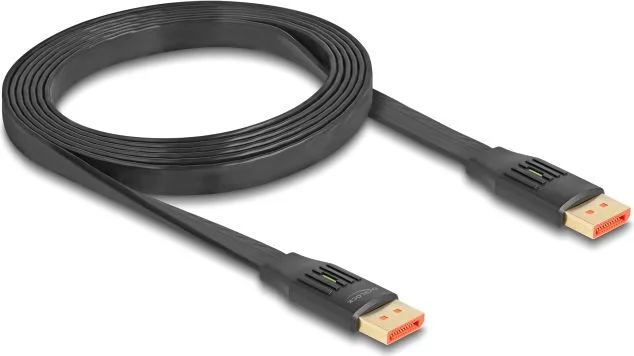 DELOCK καλώδιο DisplayPort 81006, flat, 8K/60Hz 32.4 Gbps HDR, 2m, μαύρο — εικόνα 2