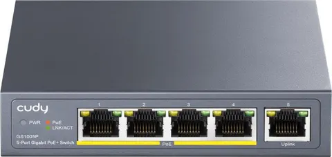Cudy GS105P 5-PORT Gigabit, Poe+, 36W, Desktop Switch