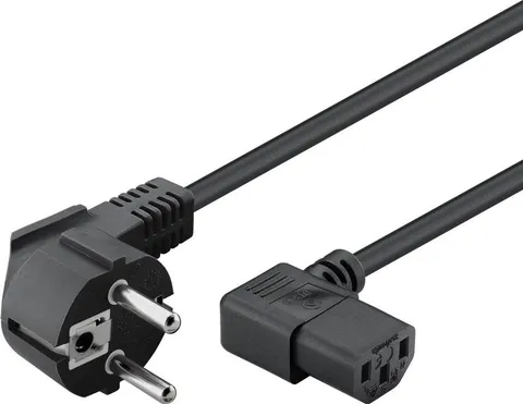 POWERTECH καλώδιο τροφοδοσίας για Η/Υ CAB-P015, 90°, 3 Pin, 1.5m, μαύρο