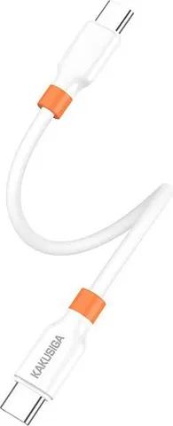 KAKUSIGA καλώδιο USB-C KSC-1024, σιλικόνης, 100W, 480Mbps, 0.25m, λευκό