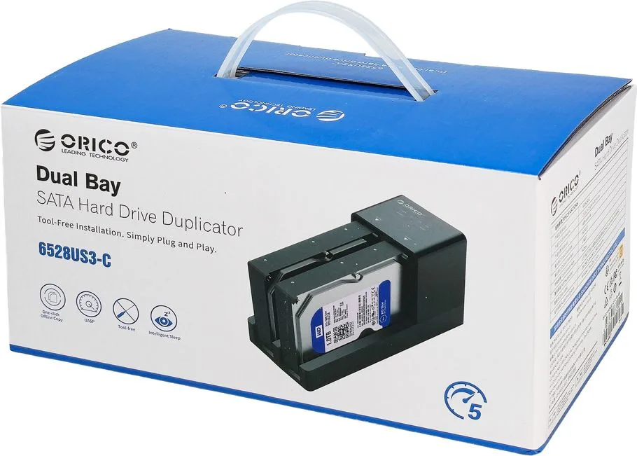 ORICO docking station για 2.5" ή 3.5" SATA HDD/SSD 6528US3-C, 2 θέσεων, 5Gbps, clone function, μαύρο — εικόνα 8