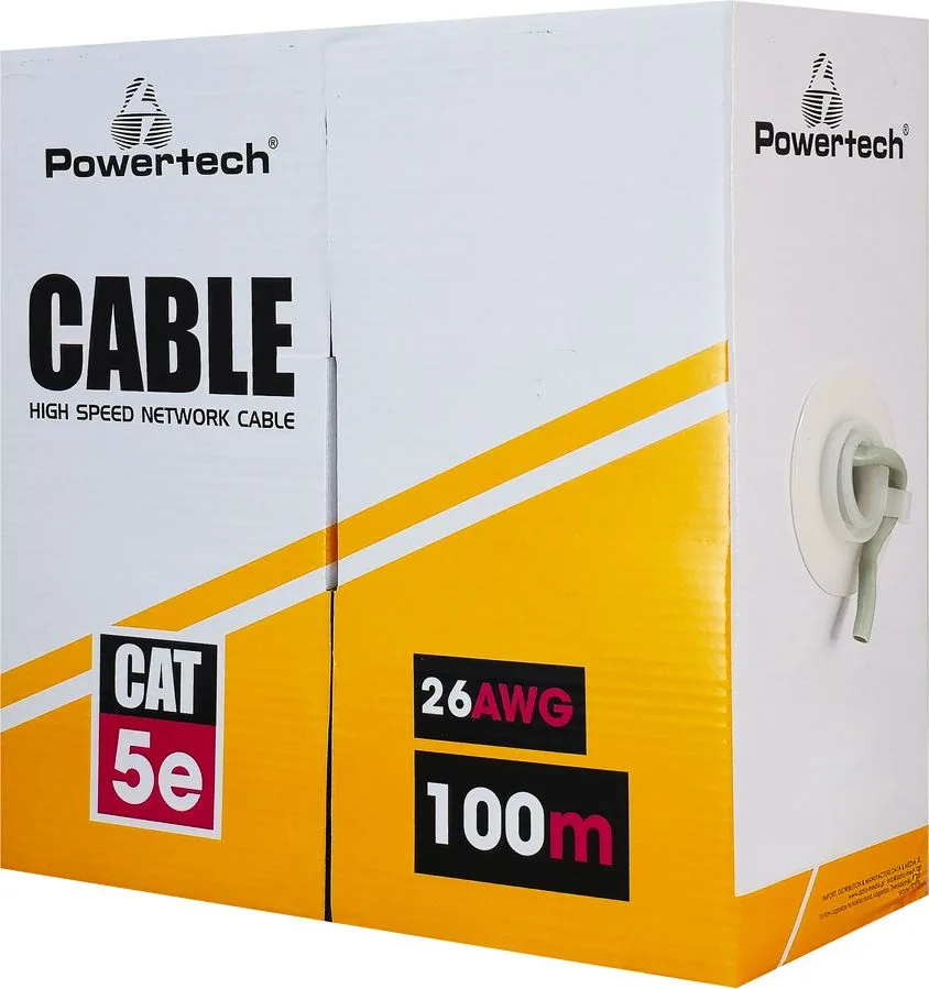 POWERTECH καλώδιο δικτύου CAB-N289, Cat 5e U/UTP, CCA 26AWG, 100m, μαύρο — εικόνα 3