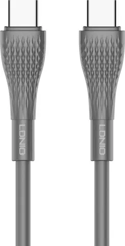 LDNIO καλώδιο USB-C σε USB-C LC671C, 65W PD, 1m, γκρι