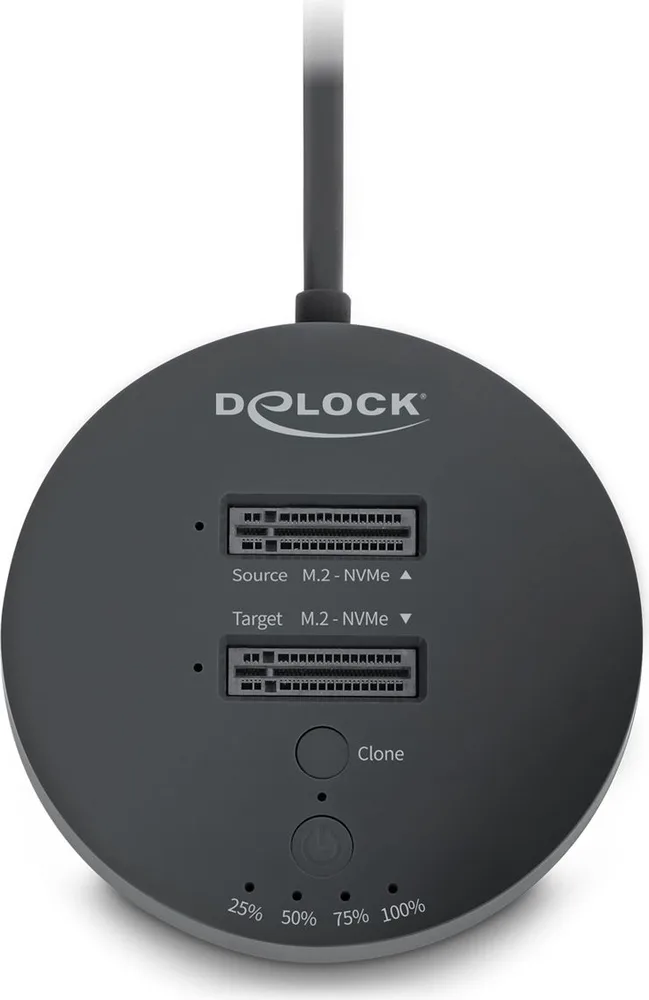 DELOCK docking station για M.2 NVMe PCIe SSD 64364, 2 θέσεων, 20Gbps, clone function, μαύρο — εικόνα 4