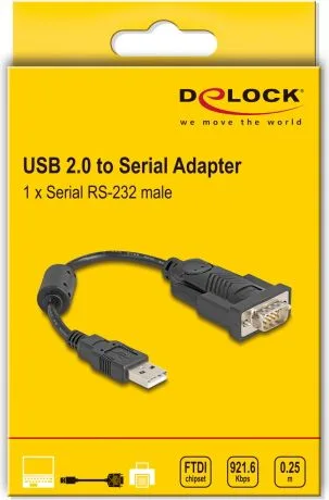 DELOCK αντάπορας USB σε RS-232 61549, 921.6Kbps, 0.25m, μαύρος — εικόνα 2