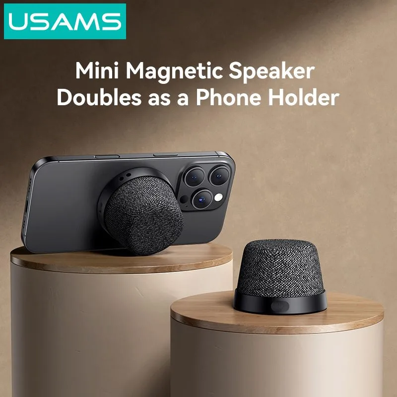 USAMS μίνι φορητό ηχείο YX016, μαγνητικό, 3W, Bluetooth, 700mAh, μαύρο — εικόνα 2