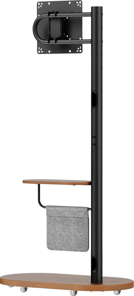 BRATECK βάση τηλεόρασης δαπέδου FS54-22T-02W, 17-43", έως 15kg, με ράφι & ροδάκια, μαύρη — εικόνα 5